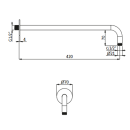 Herzbach LIVING SPA Wandarm 420mm 70 rund gewinkelt...