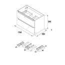 Waschtischunterschrank MONTERREY 1200 2 Schubladen white...