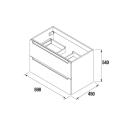 Waschtischunterschrank MONTERREY 600 2 Schubladen White...