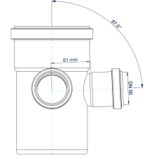 Eckdoppelabzweig Polo-Kal NG DN110/50 87Grad