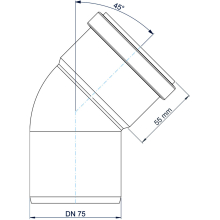 Bogen PKB Polo-Kal NG DN 75 45Grad