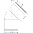 Bogen PKB Polo-Kal NG DN 75 45Grad