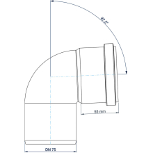 Bogen PKB Polo-Kal NG DN 75 87,5Grad