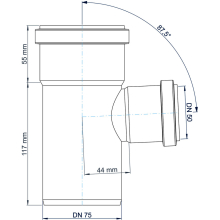 Abzweig PKEA Polo-Kal NG DN 75/50 87,5Grad