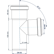 Abzweig PKEA Polo-Kal NG DN 50/50 87,5Grad