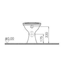 Vitra O100 Stand-Tiefspül-WC spülrandlos, Abgang waagerecht, weiß
