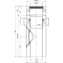 Atec Kontrollrohr WhitePoly m Zuluftans. ES we DN80/125 Länge 275mm