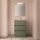 BALTIC Komplett-Set 600 3 Schubladen GREEN SATIN + Waschtisch + Spiegel + Leuchte