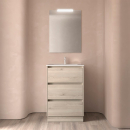 BALTIC Komplett-Set 600 3 Schubladen NATURAL + Waschtisch...