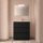 BALTIC Komplett-Set 800 3 Schubladen BLACK SATIN + Waschtisch + Spiegel + Leuchte