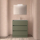 BALTIC Komplett-Set 800 3 Schubladen GREEN SATIN + Waschtisch + Spiegel + Leuchte