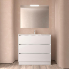 BALTIC Komplett-Set 1000 3 Schubladen WHITE GLOSS + Waschtisch + Spiegel + Leucht