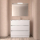 BALTIC Komplett-Set 1000 3 Schubladen WHITE GLOSS + Waschtisch + Spiegel + Leucht