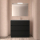 BALTIC Komplett-Set 1000 3 Schubladen BLACK SATIN + Waschtisch + Spiegel + Leucht