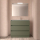 BALTIC Komplett-Set 1000 3 Schubladen GREEN SATIN + Waschtisch + Spiegel + Leucht