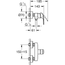 Grohe Einhandmischer Brause Eurosmart Wandmontage,...
