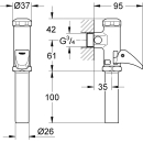 Grohe DAL Automatic-Druckspüler Messing verchromt 3/4