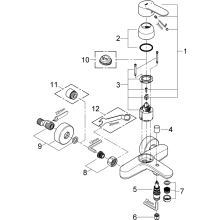 Grohe Wannen-Hebelmischer Eurostyle C Wandmontage verchromt
