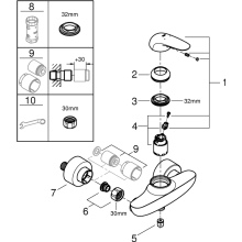 Grohe Brause-Hebelmischer Eurostyle Wandmontage eigensicher verchromt