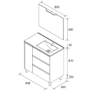 BALTIC Komplett-Set 850 3 Schubladen und 1 linke Tür...
