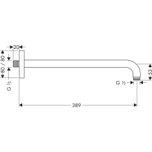 hansgrohe Brausearm E 38,9 cm