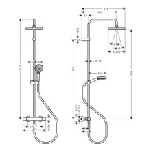 hansgrohe Vernis Blend Showerpipe 200 1jet mit Thermostat, Chrom