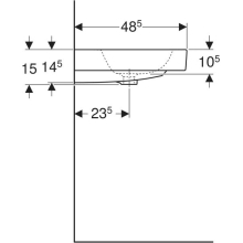 GEBERIT iCon Waschtisch 750x485mm m. Hl., m. Ül., weiß