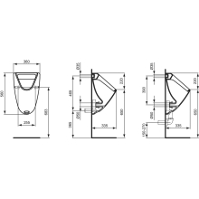 Ideal Standard Eurovit Absaugeurinal, Einlauf hinten, weiß, K553801