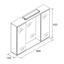 Spiegelschrank LOIRA 800 2 Glastüren