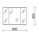 Spiegelschrank LOIRA 800 2 Glastüren