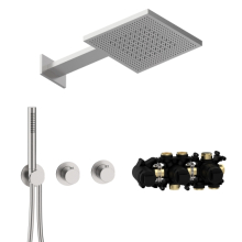 Herzbach MODUL7 Thermostat-Set T-TF2 TWIN FLOW Edelstahl