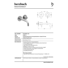 Herzbach DEEP iX Waschtisch-Wandbatterie Farbset 210mm Edelstahl