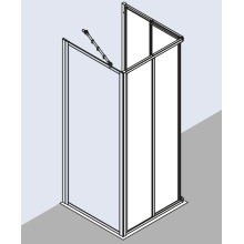 Kermi O100 ED2 Eck-Halbteil 2-tlg GT 90x185cm SIMG Acrylglas Kerolan Fontana