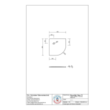 Schröder Viertelkreisduschwanne Stoneflat R 90x90x2 cm R 55 weiß