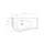 Waschtisch MAM 990 rechts mit Handtuchhalter, ohne Siphon und Clickerabfluss SOLID SURFACE WEIß MATT 990 x 12 x 510 mm