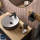 Aufsatzwaschtisch BICA ohne Siphon und Clickerabfluss SOLID SURFACE Schwarz Ø 390 x 105 mm