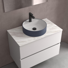 Aufsatzwaschtisch BICA ohne Siphon und Clickerabfluss SOLID SURFACE Night Blue Ø 390 x 105 mm