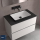 Halbeingelassene Waschbecken MAEL ohne Siphon und Clickerabfluss SOLID SURFACE Schwarz 502 x 44 x 301 mm