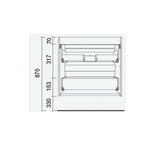 Schrank wandhängend FUSSION LINE 700 TIEFE 40 2 Schubladen mit Softeinzug Weiß glänzend 697 x 540 x 385 mm