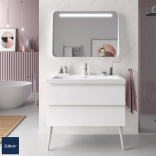 Schrank wandhängend SPIRIT 1000 2 Metallauszug mit Softeinzug WHITE COTTON 997 x 540 x 450 mm