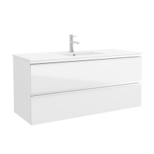 Schrank wandhängend SPIRIT 1200 2 Metallauszug mit Softeinzug WEIß GLÄNZEND 1194 x 540 x 450 mm