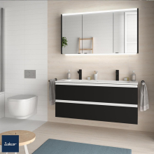 Schrank wandhängend SPIRIT 1200 2 Metallauszug mit Softeinzug BLACK VELVET 1194 x 540 x 450 mm