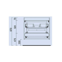 Schrank wandhängend SPIRIT 1200 2 Metallauszug mit Softeinzug MACCHIATO 1194 x 540 x 450 mm