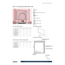 Spiegel MITO LINE 800 horizontal mit LED-Leuchte (7 W - 4000ºK) IP44 800 x 700 mm