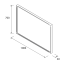 Spiegel MITO LINE 1000 horizontal mit LED-Leuchte (7 W -...