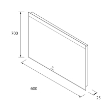 Spiegel ORLEANS 600 Horizontal Wandspiege, mit LED-leuchte (10+22 W-5700ºK) IP 44 600 x 700 mm