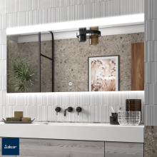 Spiegel ORLEANS 800 Horizontal Wandspiege, mit LED-leuchte (12+22 W-5700ºK) IP 44 800 x 700 mm