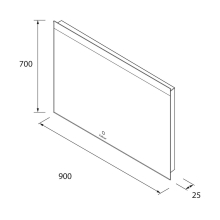 Spiegel ORLEANS 900 Horizontal Wandspiege, mit LED-leuchte (12+22 W-5700ºK) IP 44 900 x 700 mm