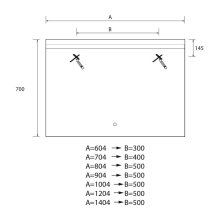 Spiegel ORLEANS 1000 Horizontal Wandspiege, mit LED-leuchte (15+32 W-5700ºK) IP 44 1000 x 700 mm