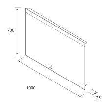 Spiegel ORLEANS 1000 Horizontal Wandspiege, mit LED-leuchte (15+32 W-5700ºK) IP 44 1000 x 700 mm